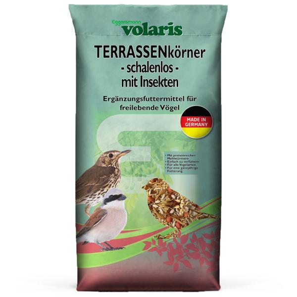 volaris Terrassenkörner schalenlos mit Insekten 20 kg